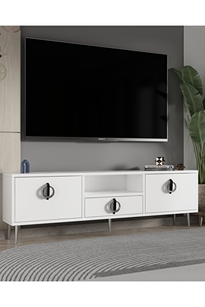 DEMONTE DECOR 1317DROPDD-32 TV SEHPASI-BEYAZ-SİYAH-GÜMÜŞ