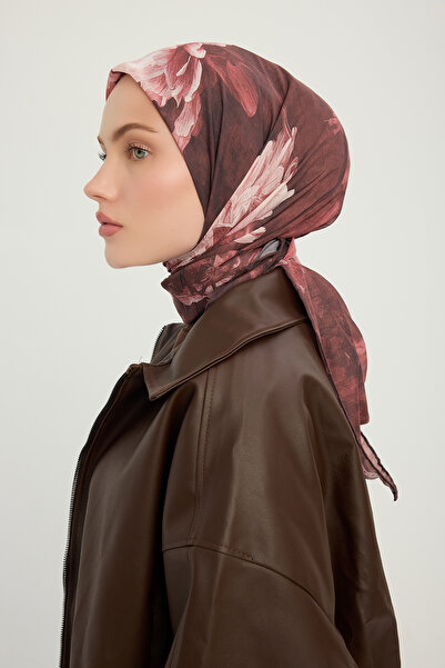 ipekistanbul وشاح إيفيليا منقوش - خيال خالد - وردي باهت