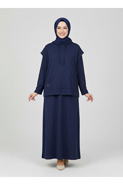 BENAHOLL سترة أديلين ذات القلنسوة مكونة من قطعتين - MF1771 أزرق داكن