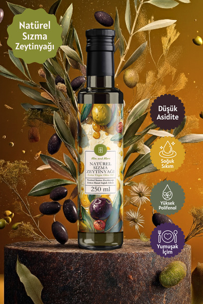 Mim and More Saf Natürel Sızma Zeytinyağı 250 ml — Soğuk Sıkım, %100 Doğal Ze...