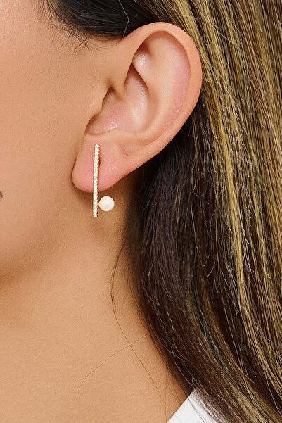 FAYRA ACCESSORIES Zircon Stone Stick Figure Pearl Earrings