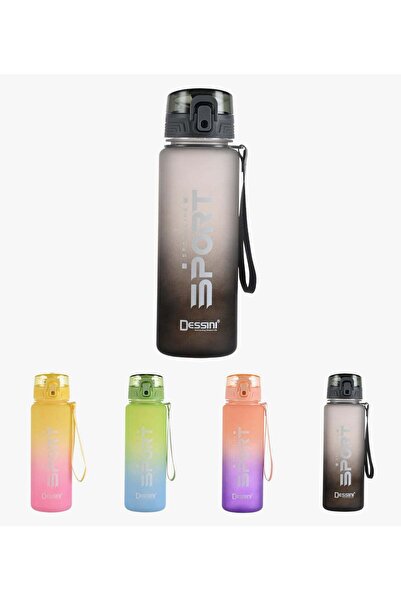 Dessini زجاجة مياه رياضية سعة 650 مل، خالية من مادة BPA، مانعة للتسرب - أسود/...