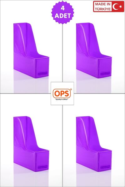 Ops MG 101 MAGAZİNLİK 4'LÜ SET A4 DEMONTE PLASTİK DİKEY KLASÖR ARŞİV KUTUSU O...
