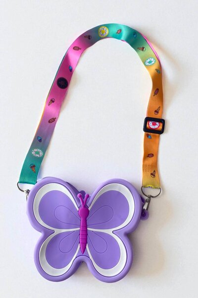 TAKIŞTIR Lilac Color Butterfly Figured Pop-It Children's Bag
