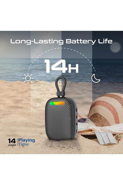 Promate Tingz CrystalSound Wireless Bluetooth 5.4 Speaker (7W, IPX6, TWS, 1800mAh) - Black