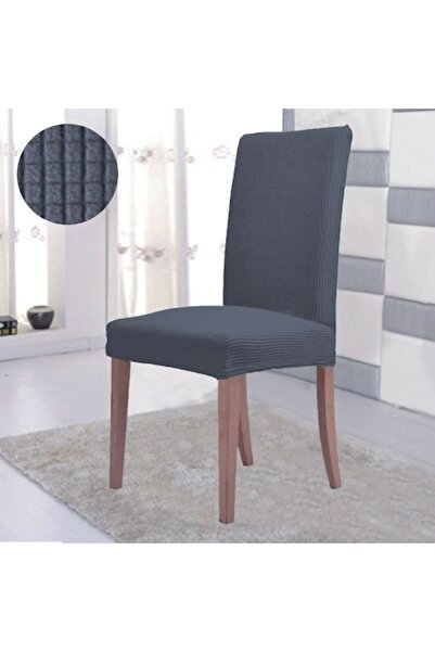 SHOPIENS Husă elastică pentru scaun, gri, poliester, înălțime totală 101 cm, ...