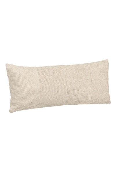 MYONNA IT & E- COMMERCE Decorative Chenille Pillow, Beige, Raised Stripes, 70x30 cm