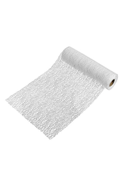 SHOPIENS Material decorativ de Crăciun, perforat, alb, 5m x 24cm