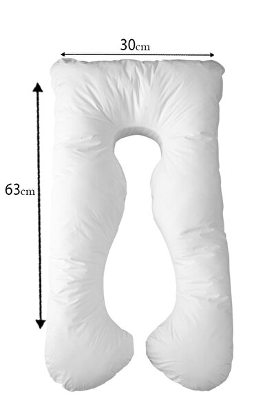 Kunzita Home U-shaped pregnancy pillow - 1000g microfiber filling - polyester fabric - white - 60 x 30 cm