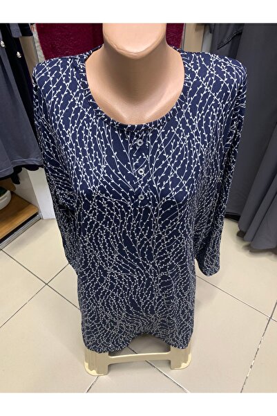 Butik Kadın büyük beden desenli ince penye