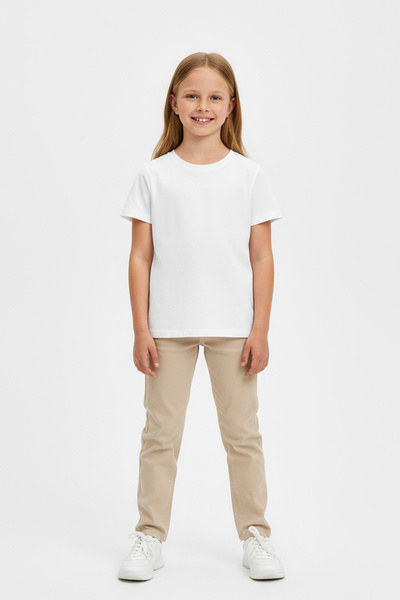 par lingerie pl Kız Çocuk Kısa Kollu Bisiklet Yaka Tişört