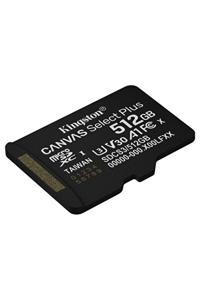 Kingston Technology 512GB microSDXC Canvas Select Plus Gen3 150R A1 Single Pack w/o ADP