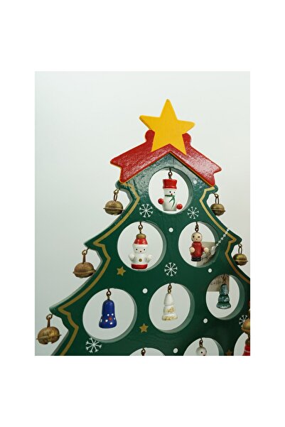 Flippy Christmas Decoration, Fir Tree, Green, 15 cavities with ornaments, 25.5 cm x 33 cm, Wood,