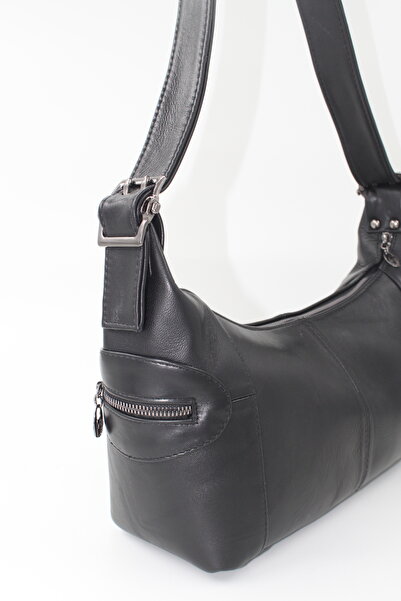 Rosso Collina حقيبة كتف نسائية من الجلد الطبيعي – موديل بيزا باللون الأسود | ...