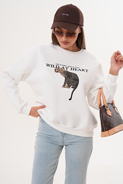 ŞİMAL Дамска блуза с леопардов принт и три нишки 255367 -