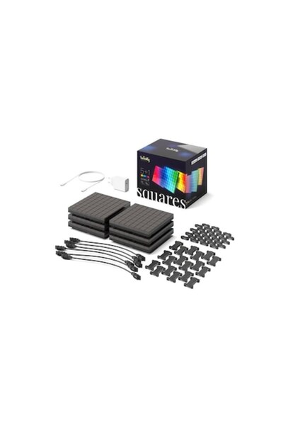 Twinkly Set de 6 panouri LED, Twinkly, 64 LED-uri, 16x16 cm, Multicolor