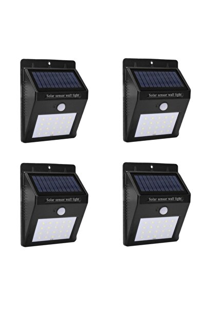 GOLD MARKET Set of 10 Solar Wall Lamps for Outdoor Use, 20 LEDs, Wall Mount, Wireless
