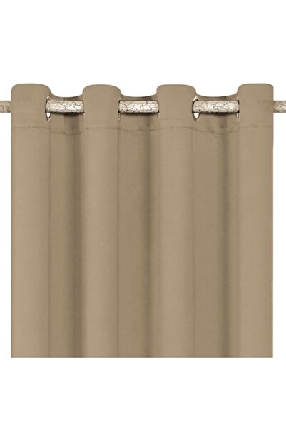 SHOPIENS Decorative Curtain Taupe, 4cm Rings, 140x260cm - MYONNA