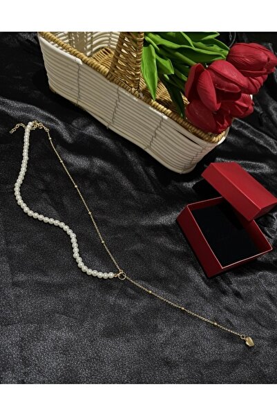 ametist aksesuar ÇK Çelik İncili Y kolye