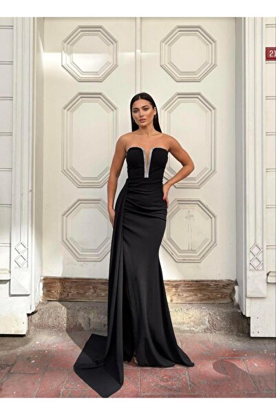 Modafeminen rochie cu pește care îmbrățișează corpul croială și rochie cu det...