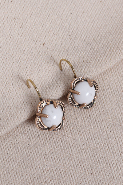 Süspüs Accessories Havlit Stone Flower Model Authentic Earrings