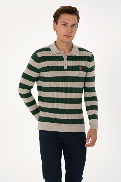 U.S. Polo Assn. Men's Stone Melange Sweater 50308354-Vr225