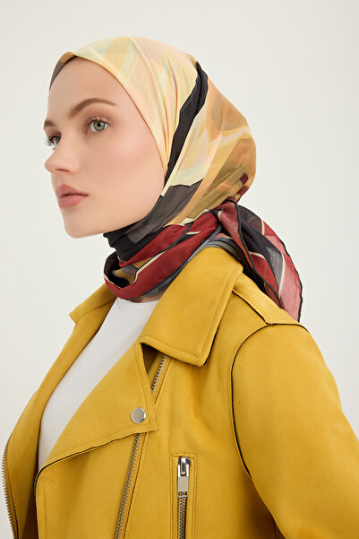 ipekistanbul Eșarfă cu model Efilia - Lalea culorilor - țiglă