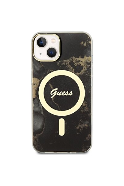 Guess Carcasă compatibilă Marble IML MagSafe pentru iPhone 14, neagră