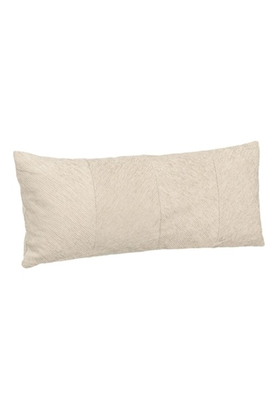MYONNA IT & E- COMMERCE Decorative Chenille Pillow, Beige, Raised Stripes, 70x30 cm