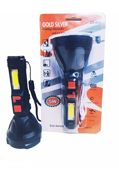 DİGİFULL El Feneri Gs-830 Usb Girişli 5w El Feneri A kalite 100,000 Saat