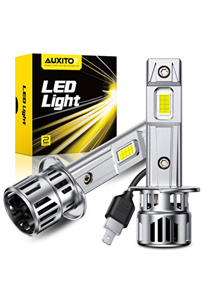 AUXITO Set de 2 becuri LED H1, Auxito, Canbus, alb rece, cu ventilator integrat