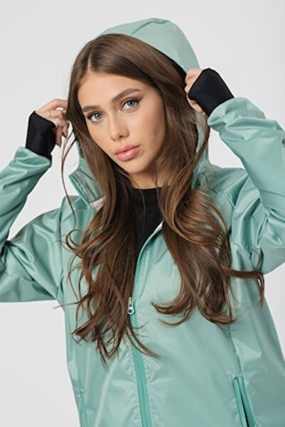 Pegas Ελαφρύ αδιάβροχο μπουφάν με κουκούλα, ανοιχτό πράσινο, XS
