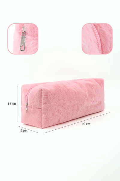 SHAKA Pink Shk268 XL Size Plush Fabric, Hair Styling, Makeup and Travel Bag