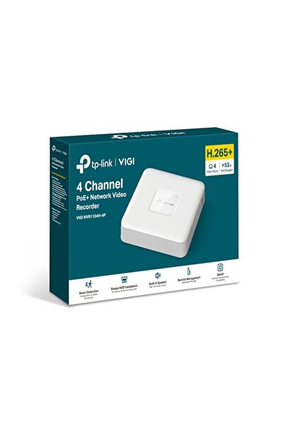 TP-LINK VIGI NVR1104H-4P NVR, 4 channels, PoE+, H.265+, ONVIF, remote control