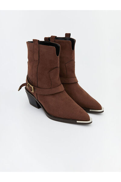 LC Waikiki Brown Leather-Look Women's Boots