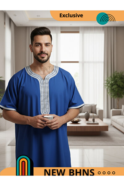 ALFASSIYAH قميص رجالي، ثوب نوم، ثوب مغربي، راحة هدايا رجالية فاخرة ثوب بيت للراحة قميص مغربي، ثوب سبعة للرجال