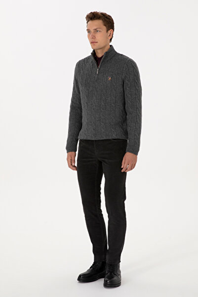 U.S. Polo Assn. Men's Gray Slim Fit Canvas / Chino Trousers 50310150-Vr024