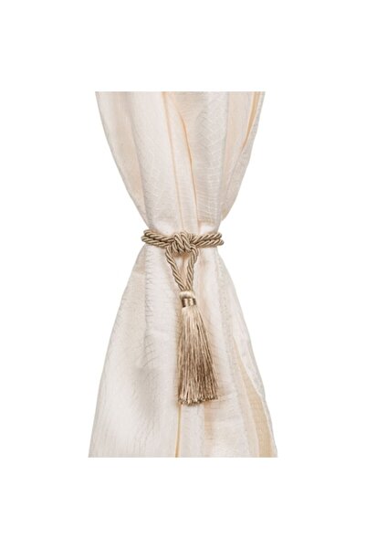 SHOPIENS Decorative Curtain Brooch, Polyester, 12cm Fringes, Beige