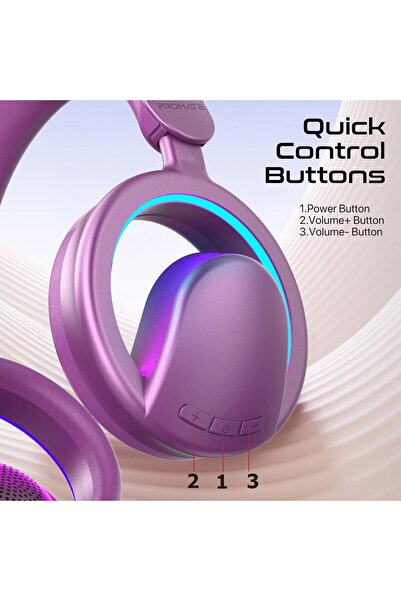 Promate Novon Open-Ear Bluetooth Headphones (Purple)