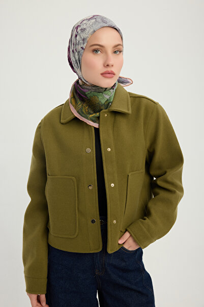 ipekistanbul Eșarfă cu model Efilia - Silențioase anotimpuri - Violet