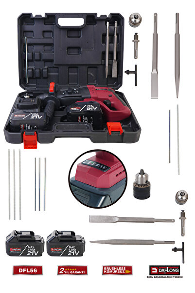 DAFLONG PRO DİJİTAL ERKANLI DİJİTAL AYARLANABİLİR HIZLI DARBELİ KIRICI DELİCİ HİLTİ DFL-56