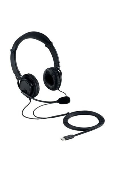 KENSINGTON Căști Hi-Fi cu fir USB-C și microfon, anulare a zgomotului, negre