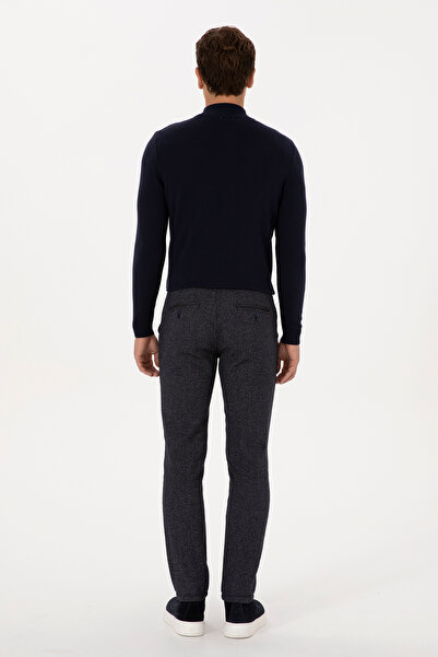 U.S. Polo Assn. Men's Navy Blue Slim Fit Canvas / Chino Trousers 50309907-Vr033