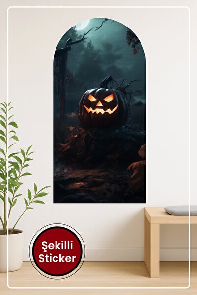 KOSS Dijital Autocolant de perete în formă ovală cu tematică de Halloween Des...