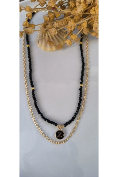 MYSTERY TAKI AKSESUAR Choose the Letter Chain Necklace Black