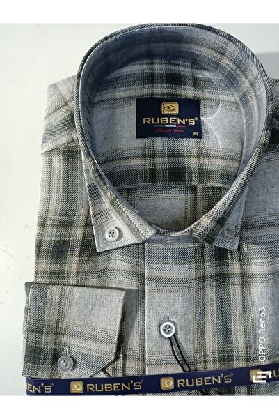 RUBENS GÖMLEK Classic Single Pocket Lapel Button Winter Shirt