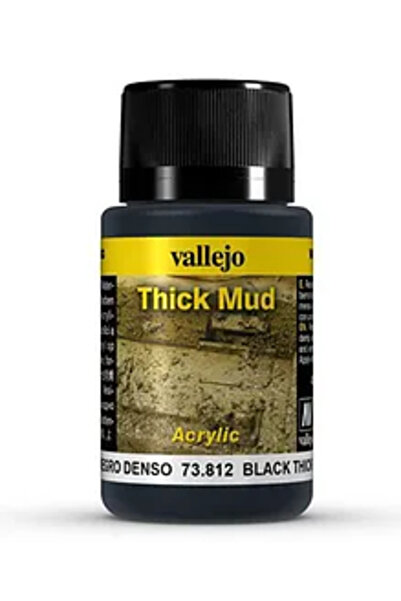 Vallejo Black Thick Mud 73.812 Weathering Effects Acrylic Paint - 40mL