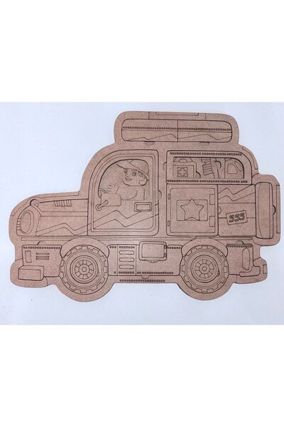 ADS TOYS طاولة خشبية للتخييم مكونة من طابقين للألغاز والرسم