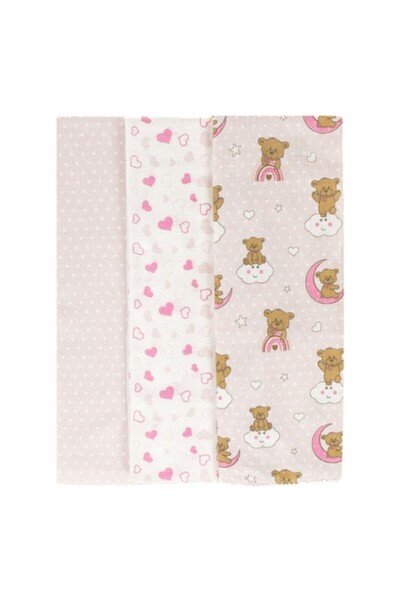 SHOPIENS Finet Sheet Set, Teddy Bear Pattern, Multicolor, 80x80 cm, 4 Pieces