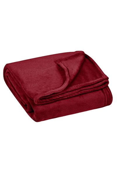 MYONNA IT & E- COMMERCE Velvet Decorative Throw, Burgundy, 160x130 cm, Polyester
